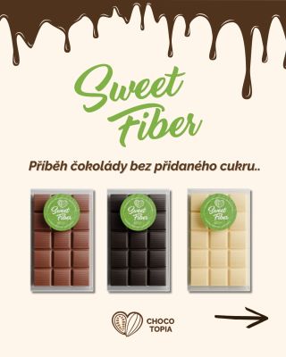 🍫 SweetFiber — čokoláda, která přepisuje pravidla! Naše patentovaná receptura SweetFiber® nahrazuje cukr přírodní...
